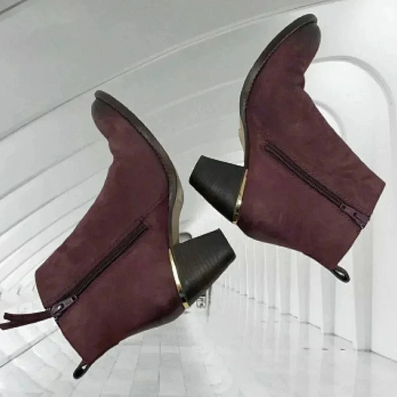 Steve Madden 9 Rider Western Burgundy Burnished Leather Ankle - Picture 5 of 8